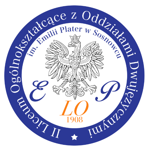 Logo II L.O. im. Emilii Plater w Sosnowcu